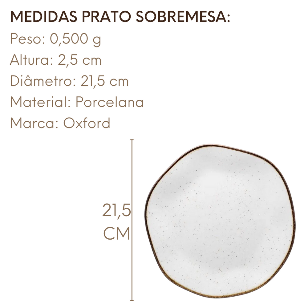 Prato de Sobremesa Porcelana Ryo Maresia Oxford