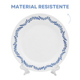 Prato Raso Menu Opaline Borda Azul
