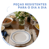 Prato Raso Menu Opaline Borda Azul