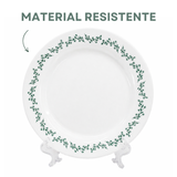 Prato Raso Menu Opaline Borda Verde