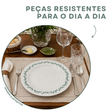 Prato Raso Menu Opaline Borda Verde