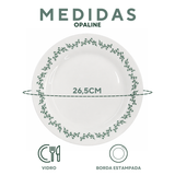 Prato Raso Menu Opaline Borda Verde