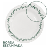 Prato Raso Menu Opaline Borda Verde