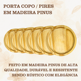 Pires redondo madeira pinus 8cm