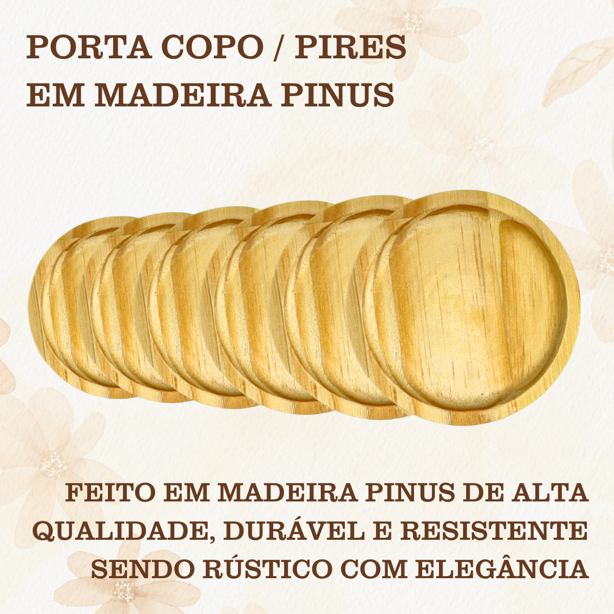 Pires redondo madeira pinus 8cm