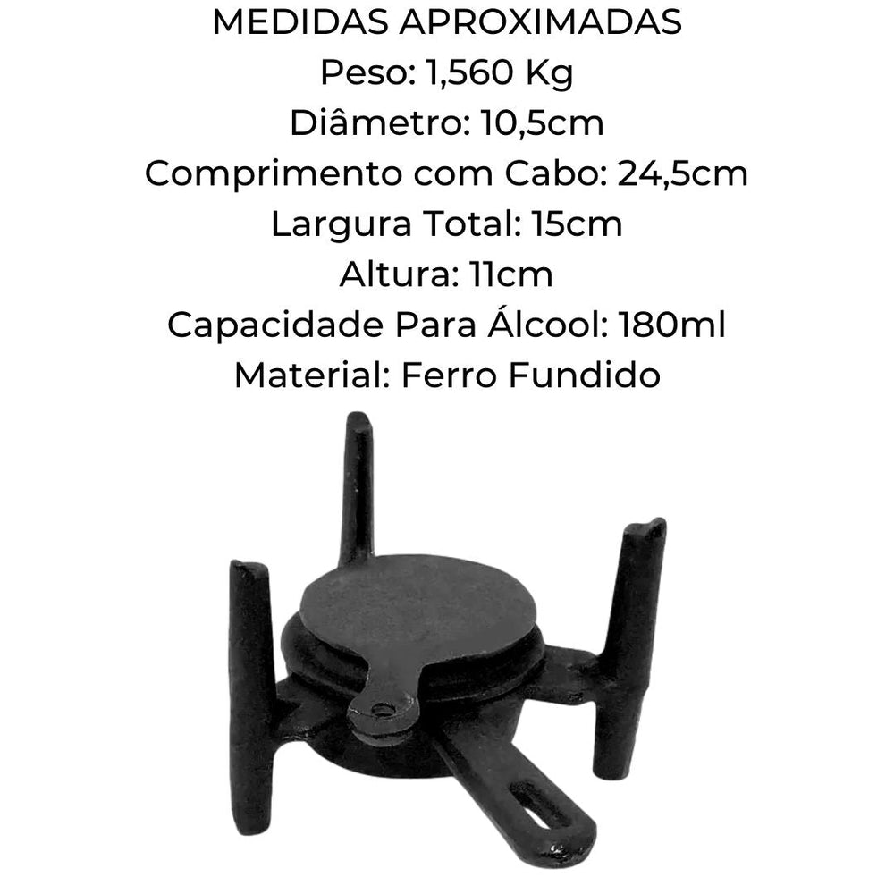 Fogareiro de Ferro Fundido Chapa Bifeteria RIG