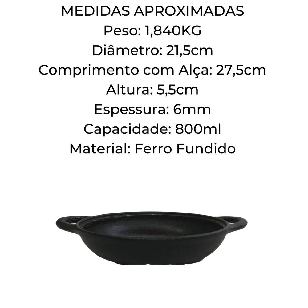 Panela de Ferro Fundido Sem tampa parmegiana RIG