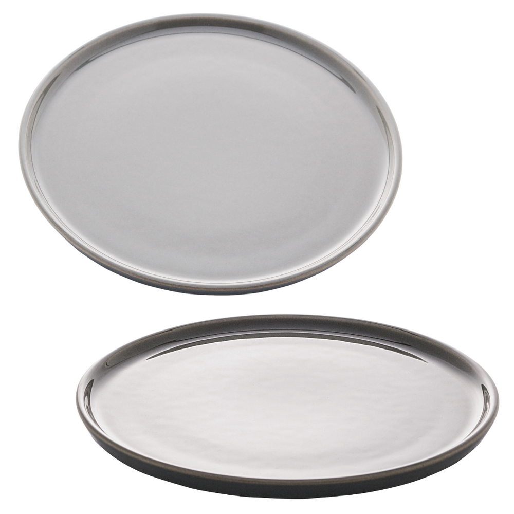 Prato raso 27cm Vadim Cinza Claro Wolff cerâmica elegante Rojemac