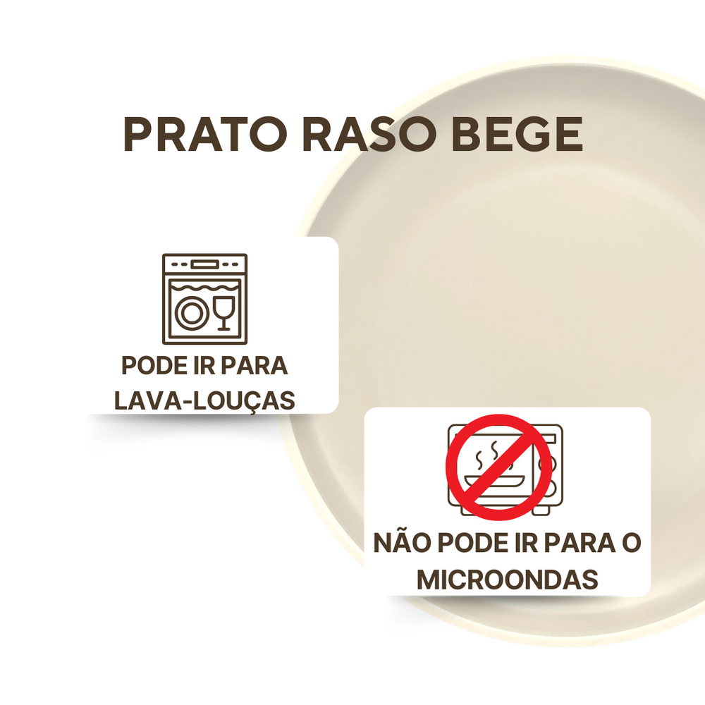 Prato raso melamina bege Rojemac Pratos Rasos