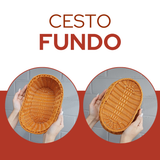 Cesto Oval Polyratan 29x19cm Pães