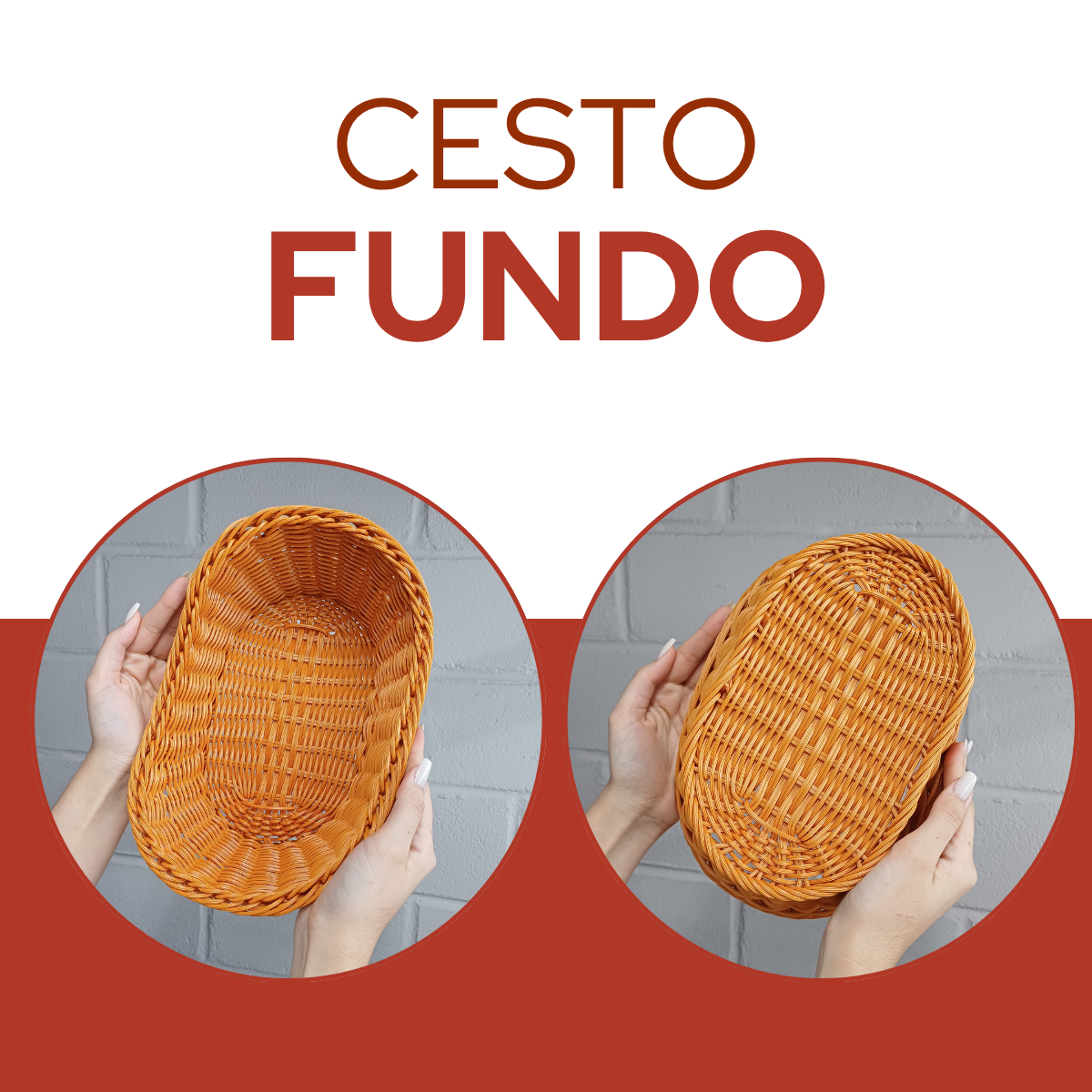 Cesto Oval Polyratan 29x19cm Pães