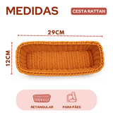 Cesto Retangular Polyratan 29x12cm