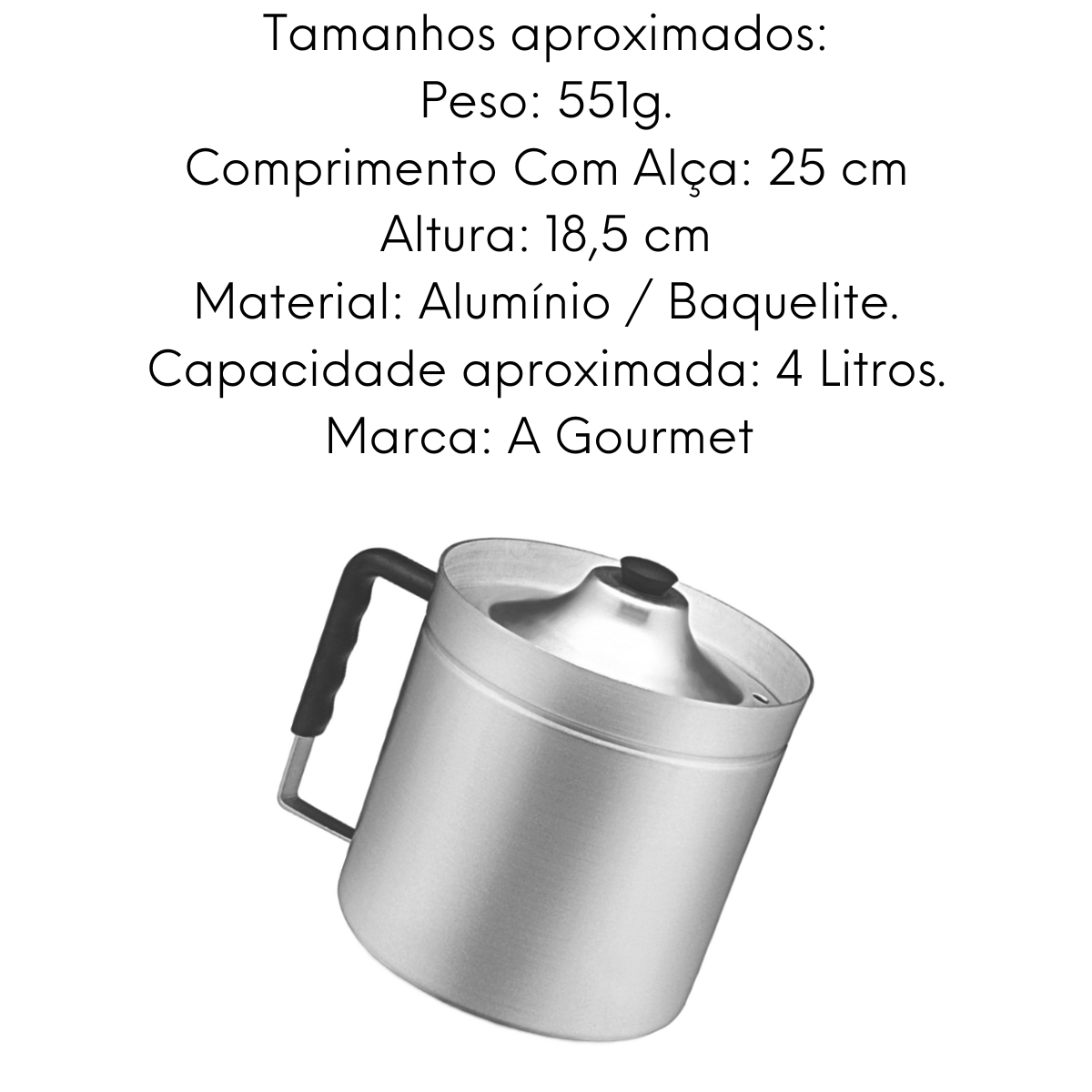Canecão Fervedor Hotel em Aluminio 4L ABC