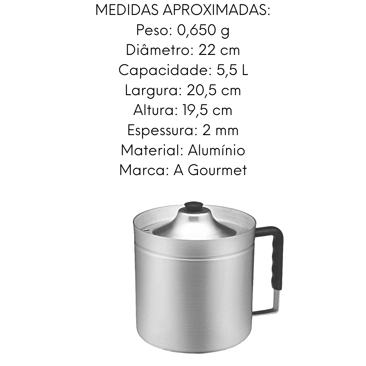 Canecão Fervedor Industrial em Aluminio 5,5 L ABC