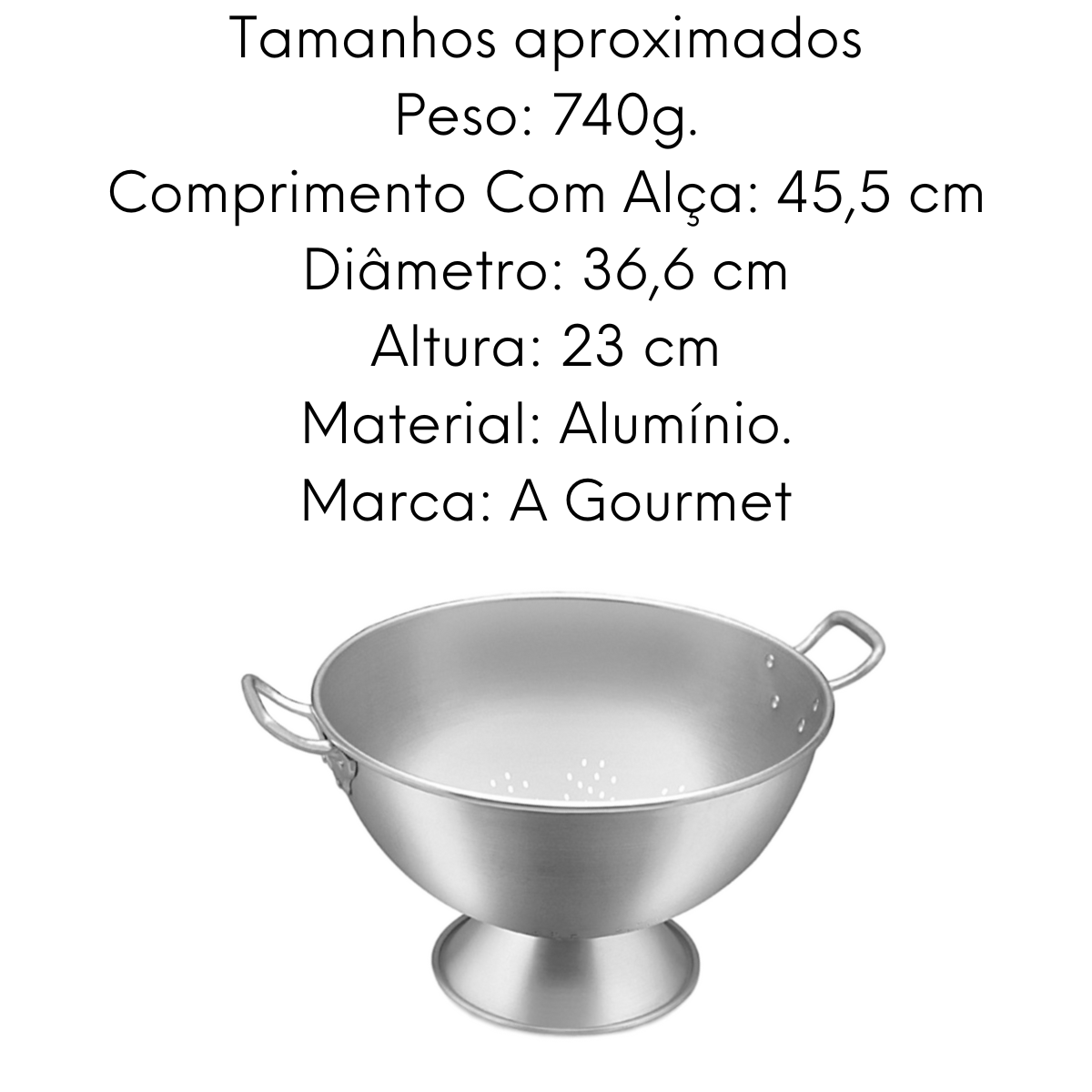 Passador de Macarrão Hotel em Aluminio ABC