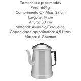 Bule Hotel em Aluminio Com Cabo Baquelite 4,5L ABC