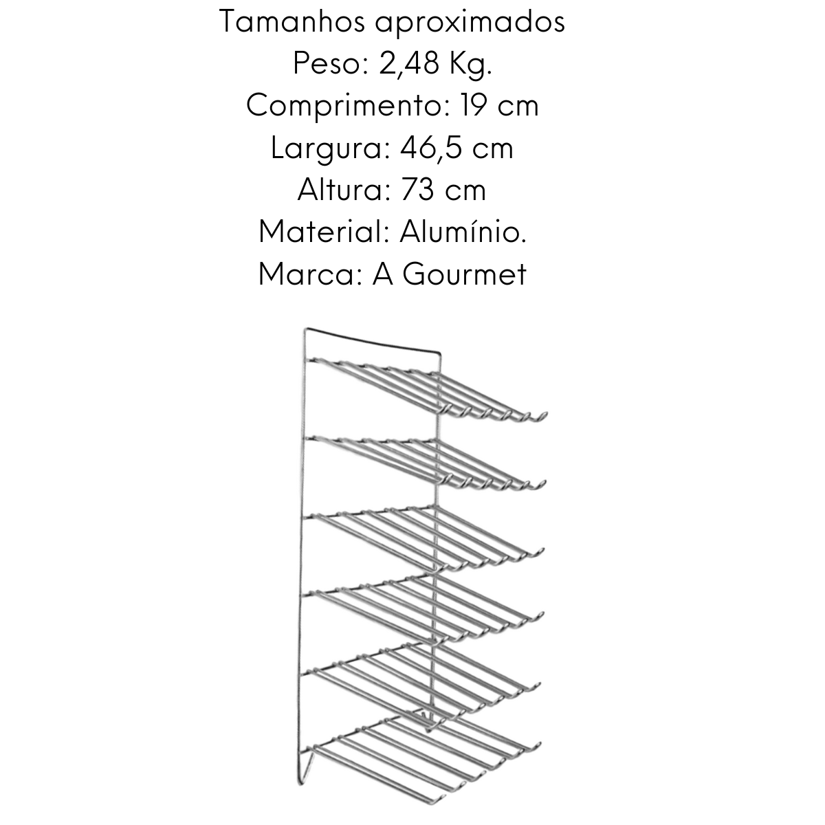 Suporte 48 Copos Alumínio Reforçado 46,5 cm ABC