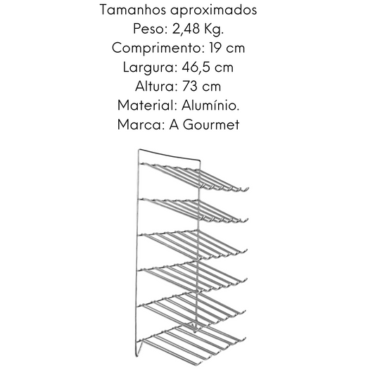 Suporte 48 Copos Alumínio Reforçado 46,5 cm