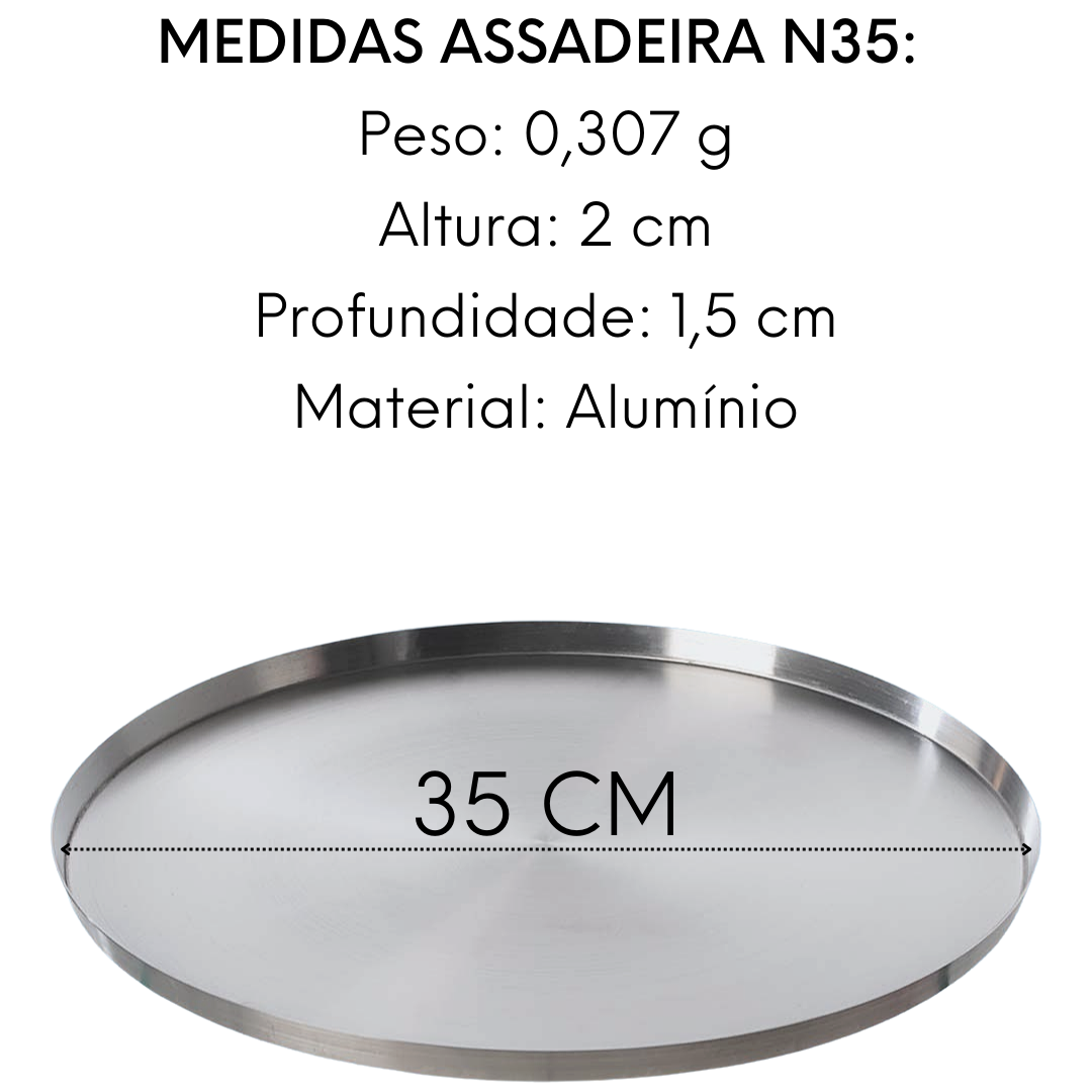 Forma Assadeira Para Pizza N35 em Aluminio Ramos