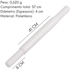 Rolo de Massa Profissional Maciço 40cm - A Gourmet