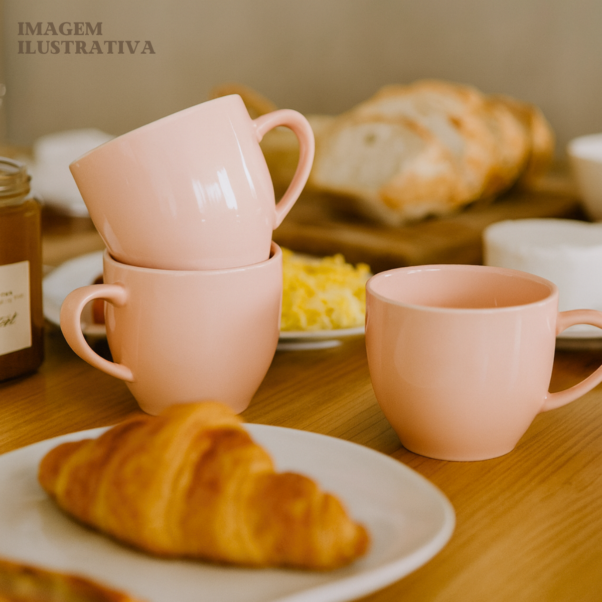 Xicara Chá Porcelana Rosa