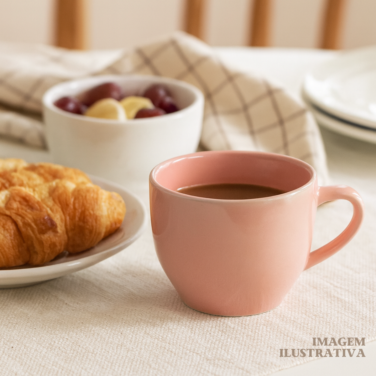 Xicara Chá Porcelana Rosa