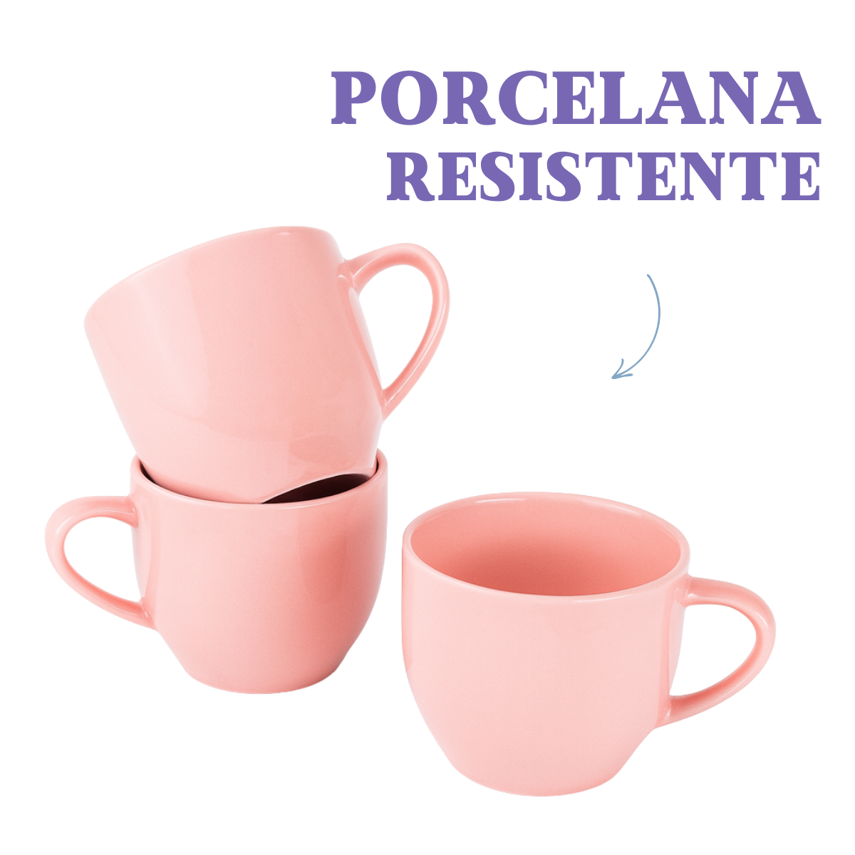 Xicara Chá Porcelana Rosa
