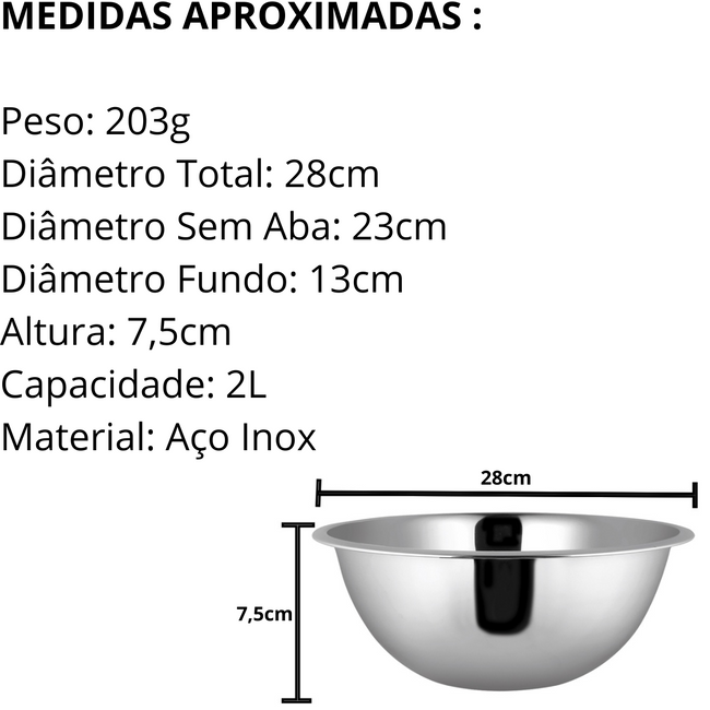 Tigela Bowl em Aço inox 28cm Main Image