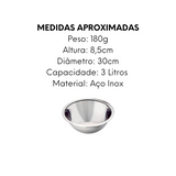 Tigela Bowl de Aço Inox 3L - A Gourmet