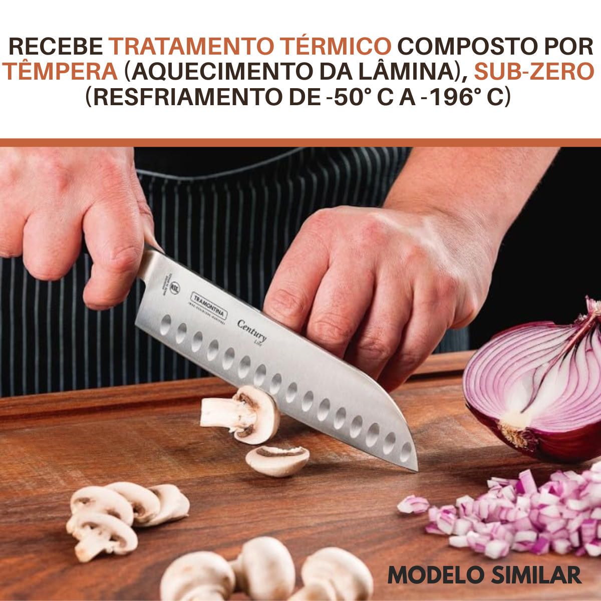 Faca Tramontina Santoku Century 4°