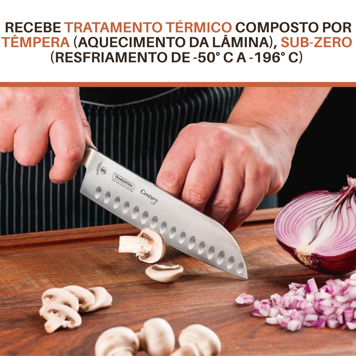 Faca Tramontina Santoku Century 7°