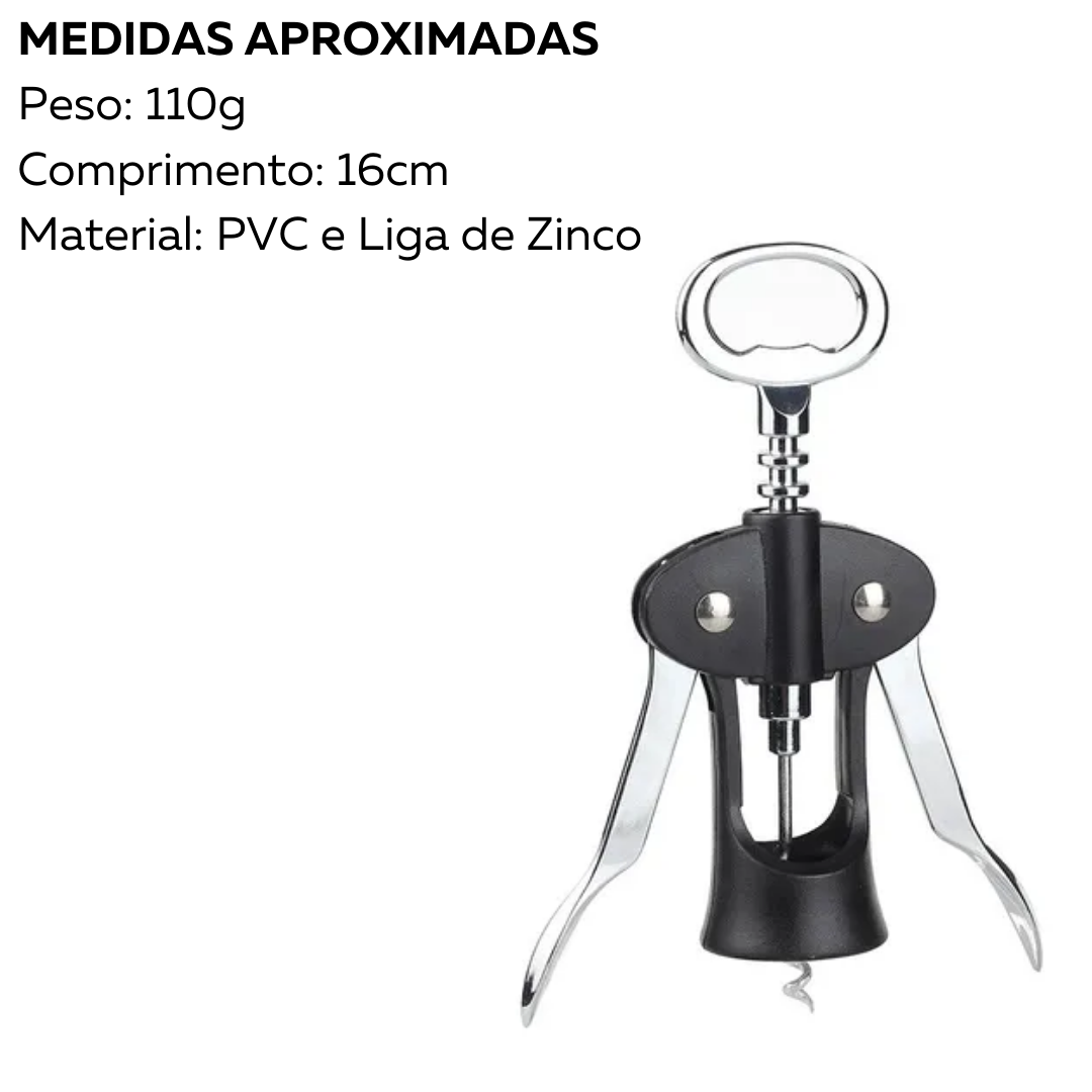 Saca Rolha Classic Preto 16cm Etilux
