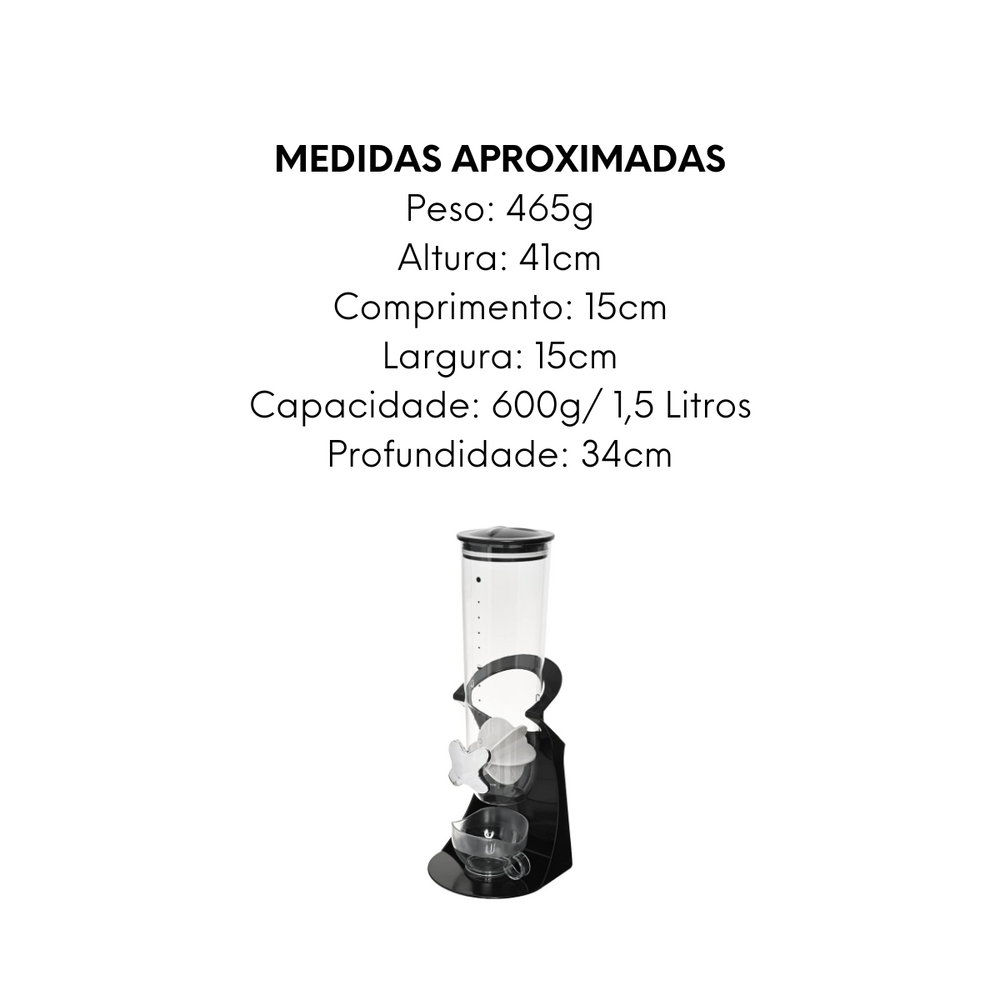 Dispenser de Cereais Redondo 1,5L Mimo Style