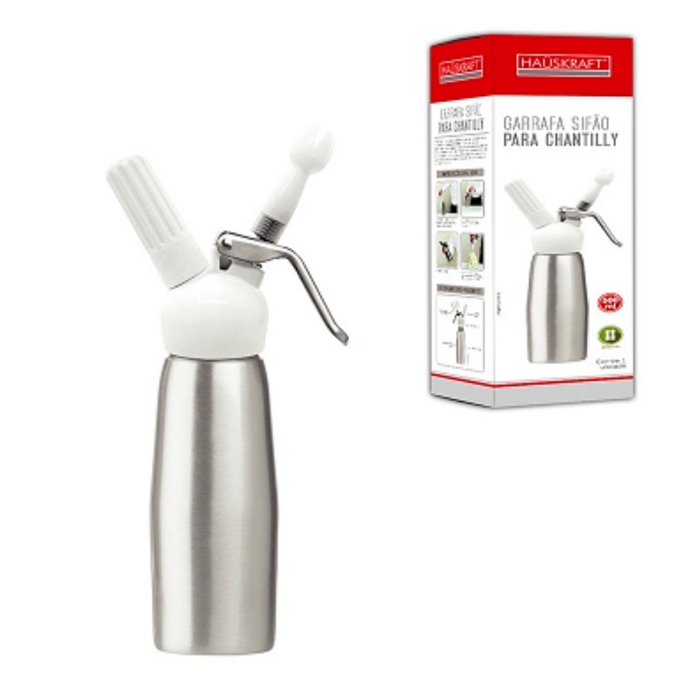 Garrafa Sifão Para Chantily 500ml Profissional Hauskraft