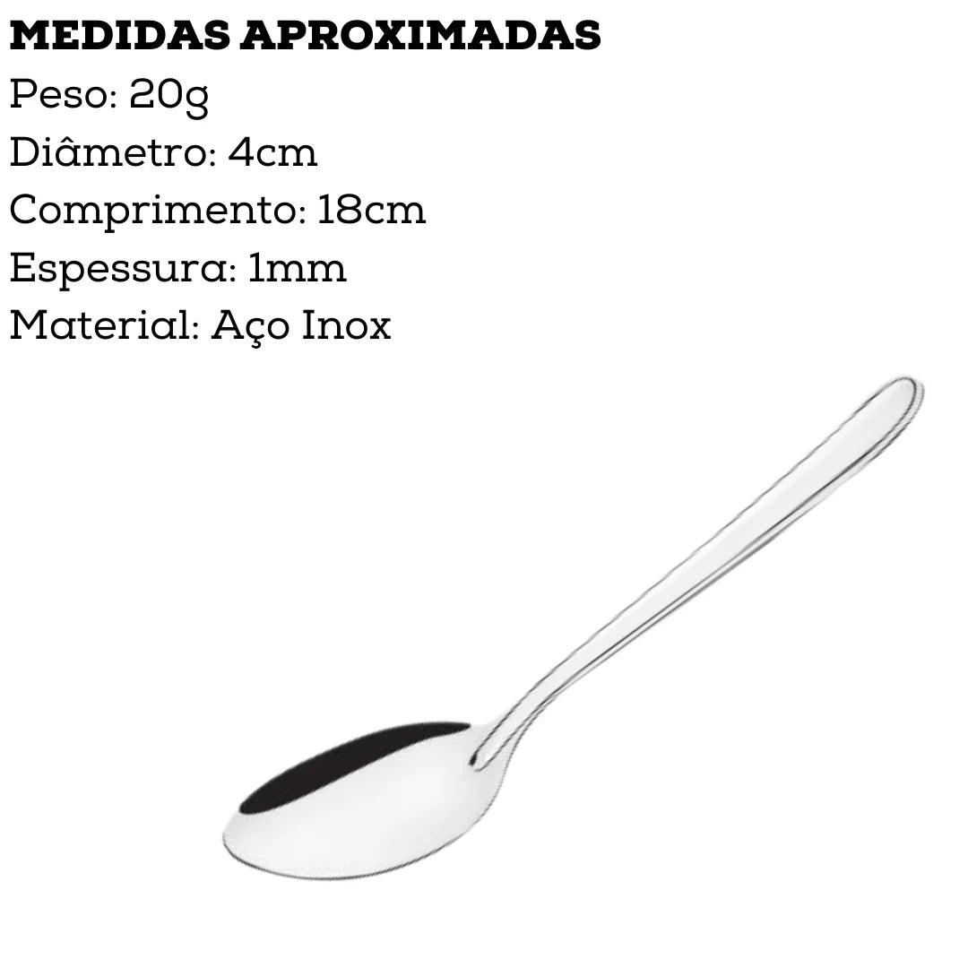 Kit 12 Colher de Mesa Oriente em Aço inox - A Gourmet