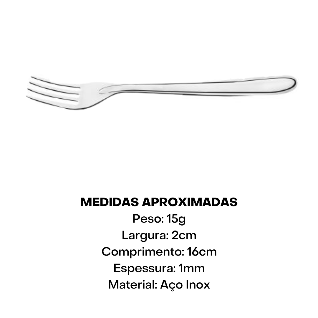 Garfo de Sobremesa Oriente em aço inox 16cm - A Gourmet