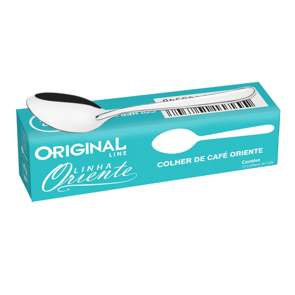 Kit 12 Colher de Café Oriente em Aço Inox - A Gourmet