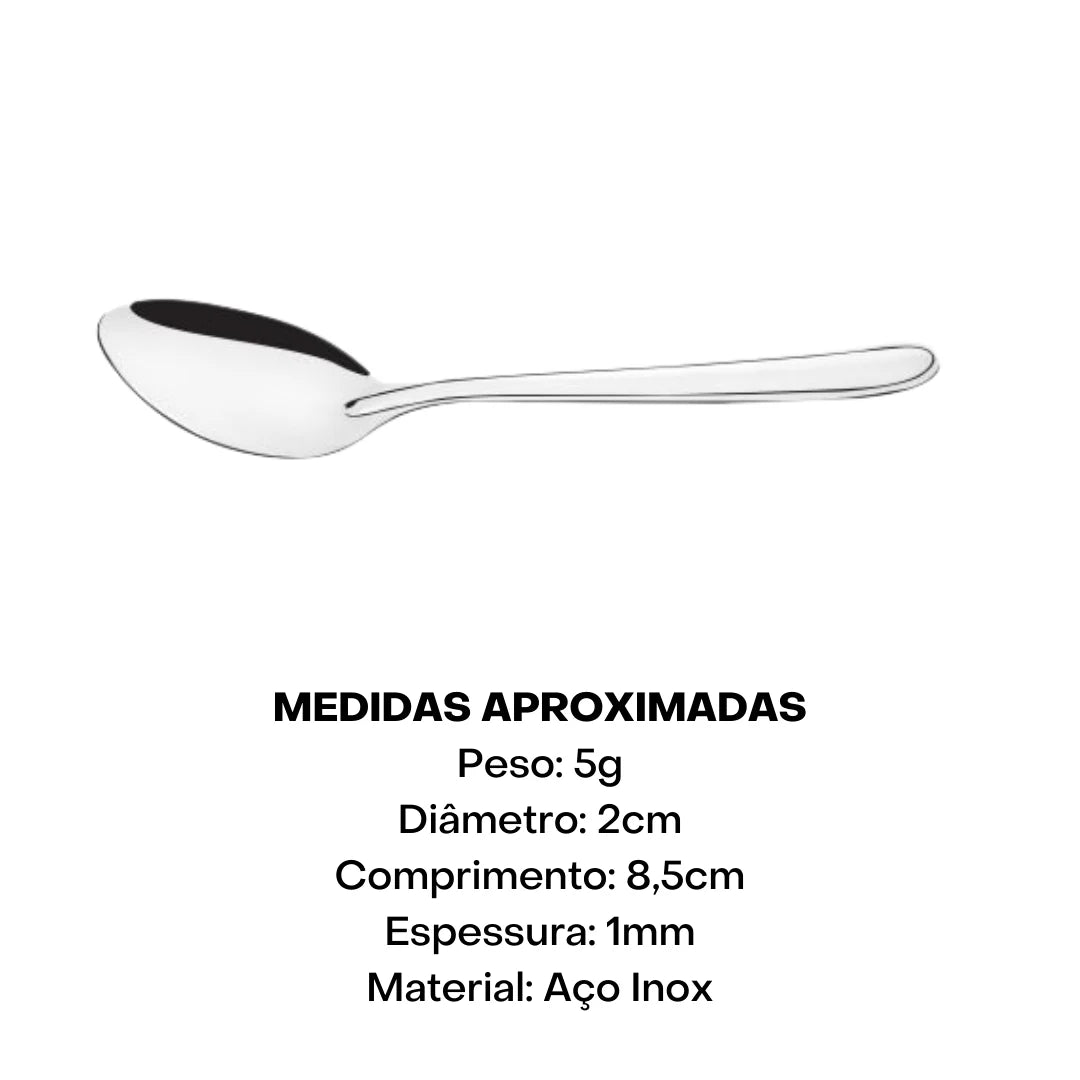 Kit 12 Colher de Café Oriente em Aço Inox - A Gourmet