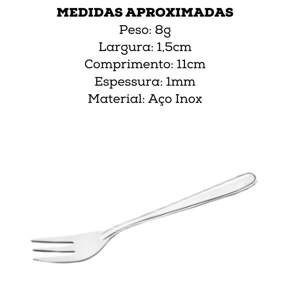 Garfo Aperitivo Basic em Aço Inox Oriente