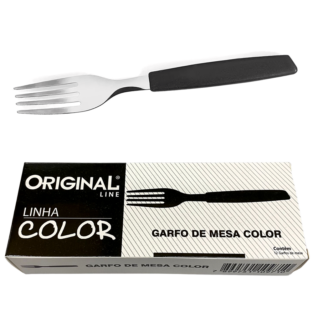 Garfo de Mesa Color Preto em Aço inox Original