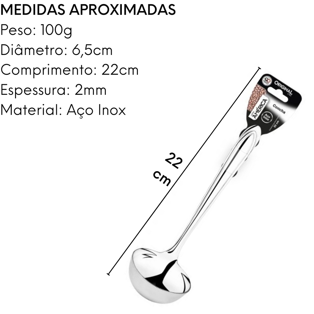 Concha América M Aço inox Original