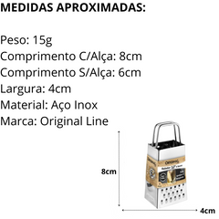 Mini Ralador 4 Faces 8cm Aço Inox - A Gourmet