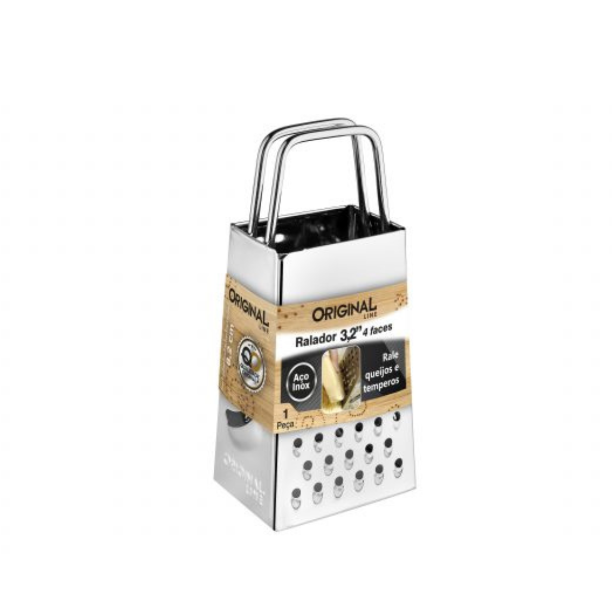 Mini Ralador 4 Faces 8cm Aço Inox - A Gourmet