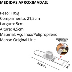 Ralador Alho em Aço inox 21,5cm - A Gourmet