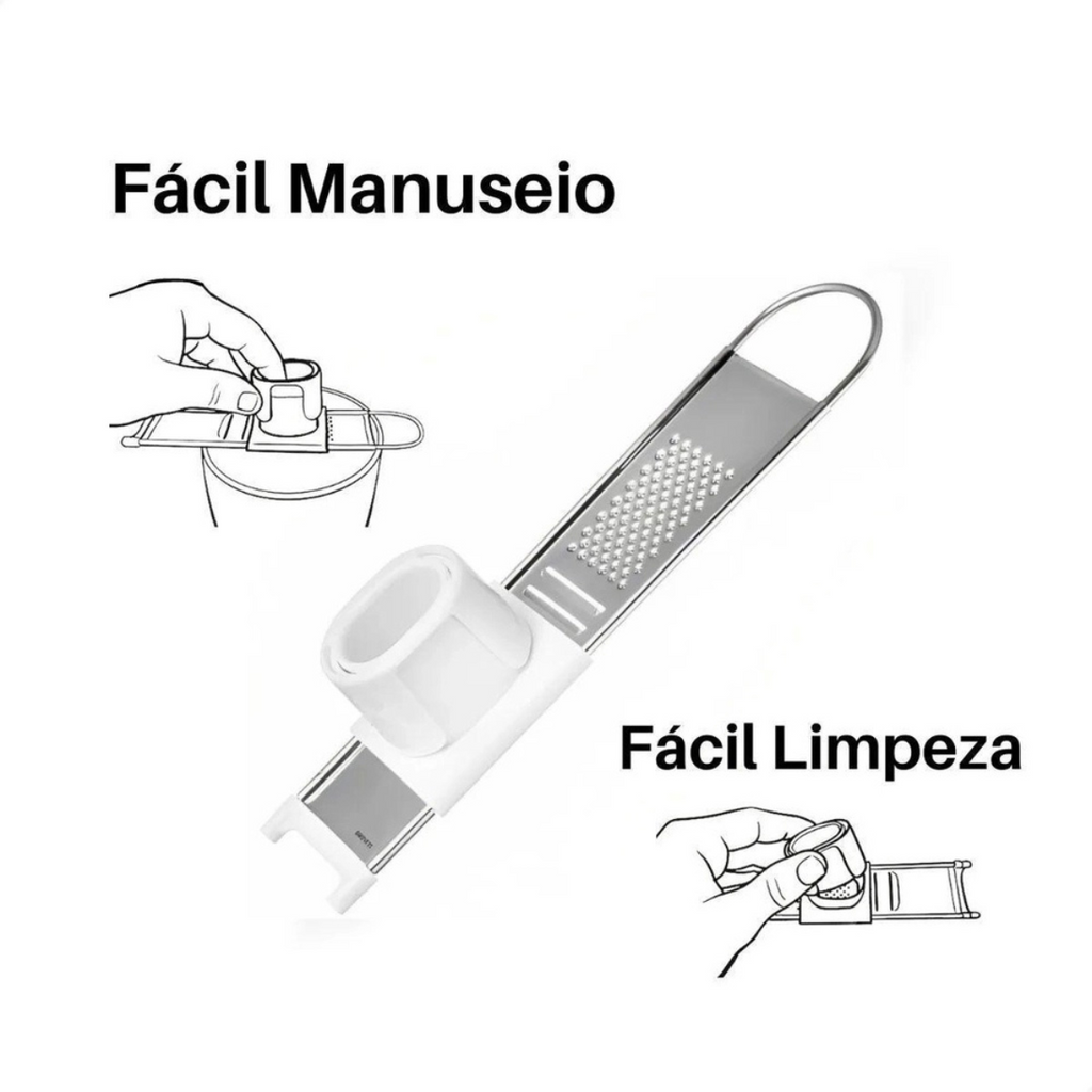Ralador Alho em Aço inox 21,5cm - A Gourmet