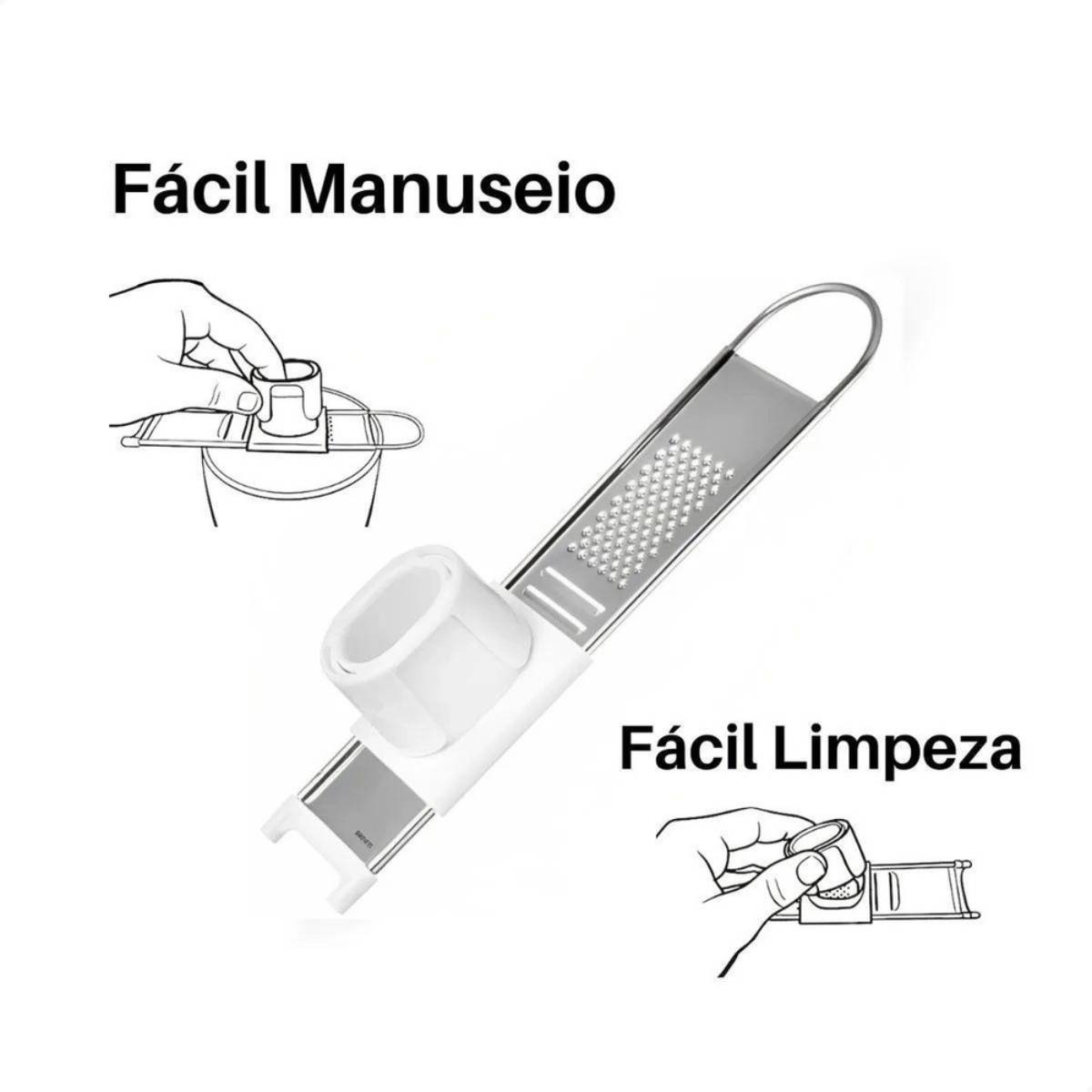 Ralador Alho em Aço inox 21,5cm - A Gourmet