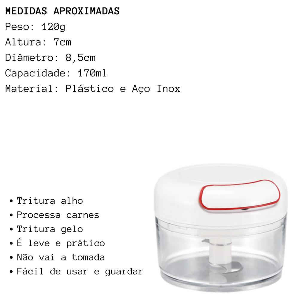 Triturador de Alho manual 170ml Original
