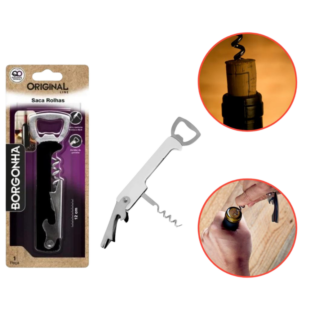 Saca Rolha Borgonha Aço Inox - A Gourmet