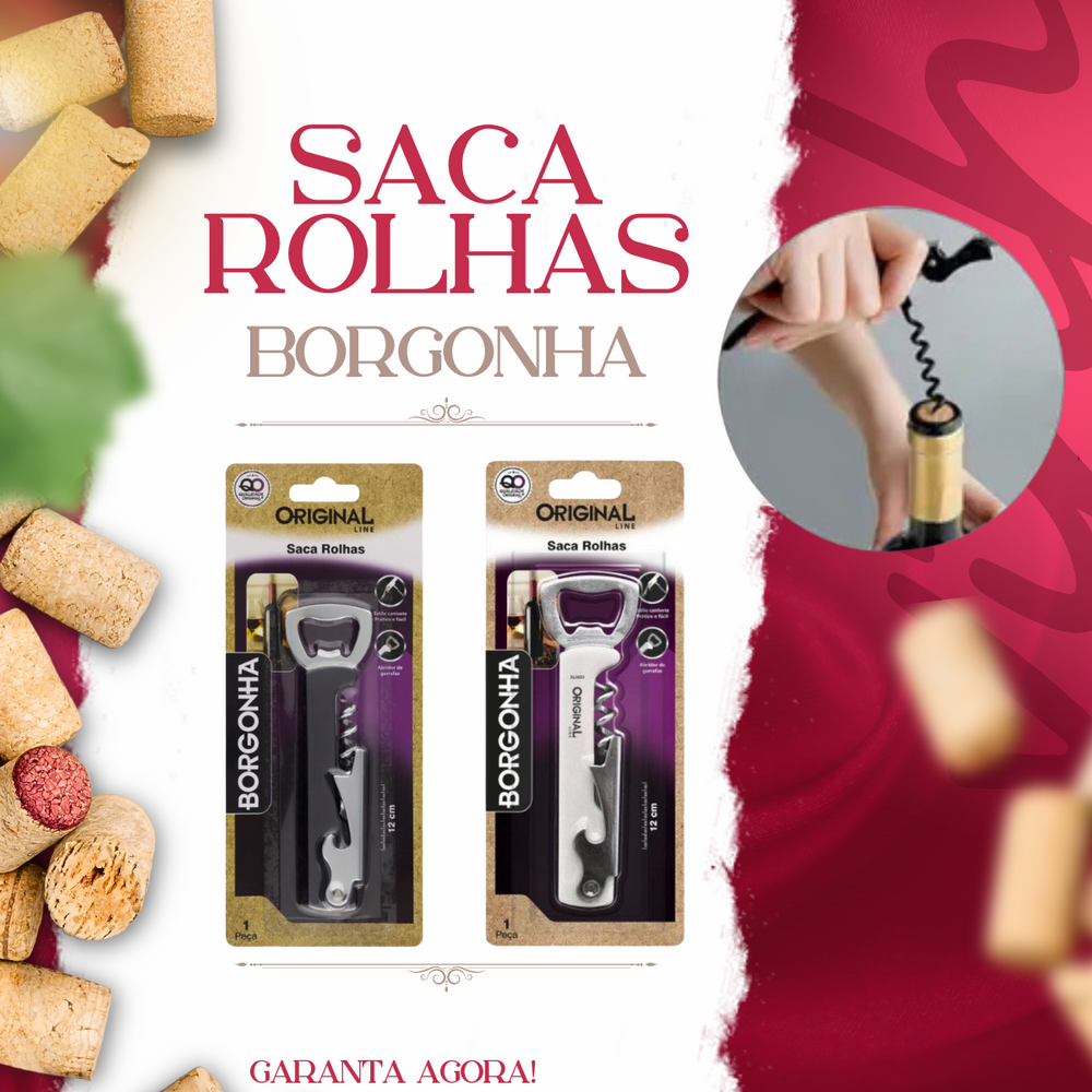 Saca Rolha Borgonha Aço Inox - A Gourmet