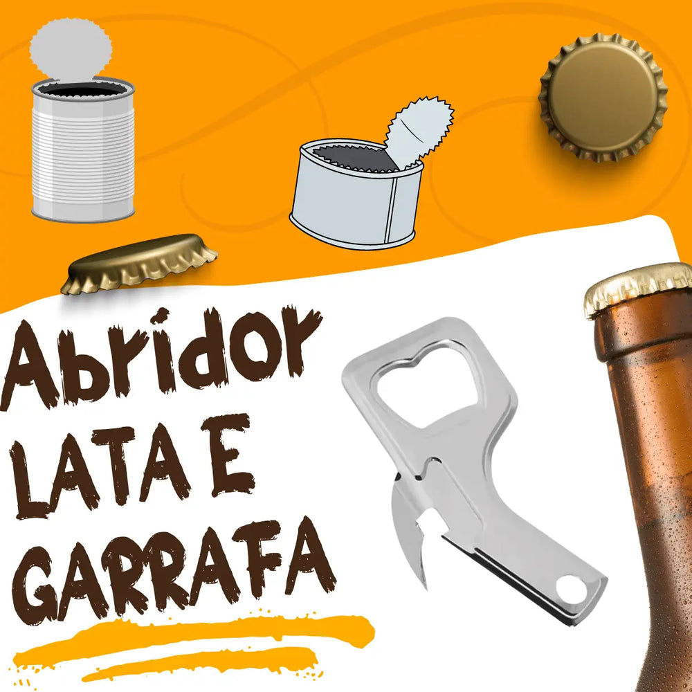 Abridor Garrafa Lata Aço Inox Original